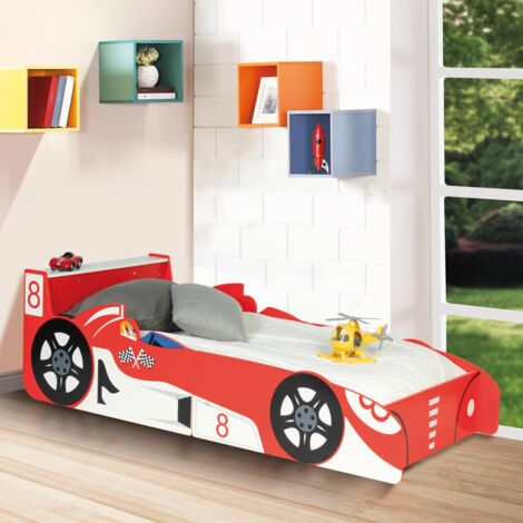 Cama infantil Fórmula 1 TEDDI 70 x 140 CM rojo