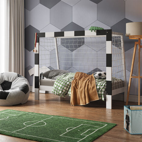 Cama infantil Fußballtor, Blanco, 80x160 cm Sin colchón, Vitalispa