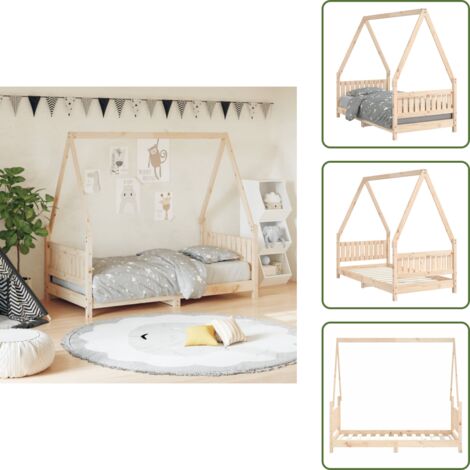 Cama infantil - vidaXL Estructura de cama para niños madera maciza de pino 80x160 cm - Cama de casa