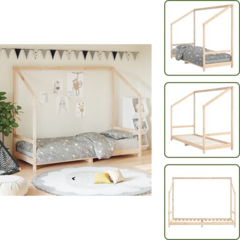 Cama infantil - vidaXL Estructura de cama para niños madera maciza de pino 80x200 cm - Cama de pino
