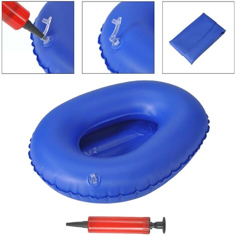 Cama inflable portátil para ancianos, urinario reutilizable, más grande, para baño, azul