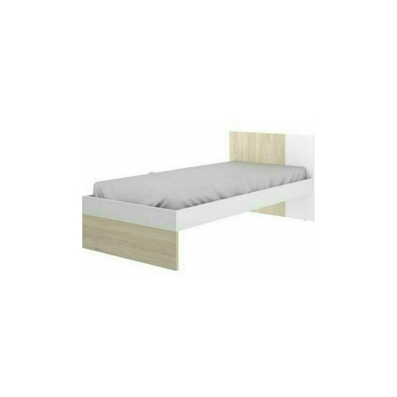 

Cama juvenil color Natural y Blanco, medidas Alto 79 cm x Largo 196 cm x Fondo 97 cm