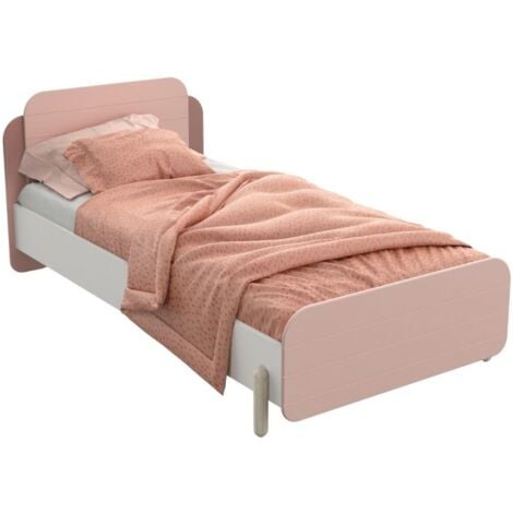 Cama alta juvenil con escritorio extraíble CHIC tablero de partículas  melaminizado color blanco, fucsia y azul 205x107x120 cm - Tienda de  Descanso - Centro Mueble Online