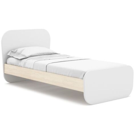 Cama juvenil Misty Breeze Blanco - Oak Soft (ancho) x 90cm (alto)