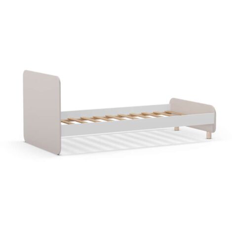 Cama juvenil modelo Noelia acabado crema/cera blanca, 45/90cm(alto) 106.5cm(ancho) 195.4cm(fondo)