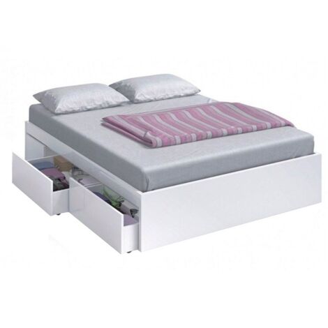 Cama Kendra Blanco Artik (Blanco Mate) 156cm (ancho) x 37cm (alto)