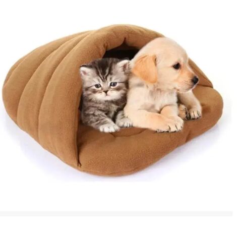 Cama lavable para mascotas, saco de dormir, cama tipo cueva, colchoneta de felpa cálida y suave para perros y gatos.