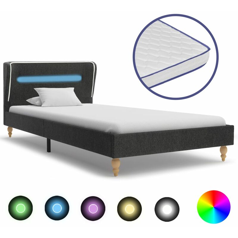 

Cama LED Colchón Viscoelástico Arpillera Gris Oscuro 120x200 cm - Gris - Vidaxl