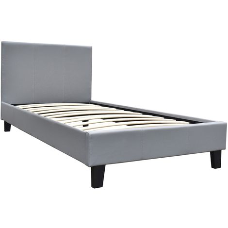 HABITAT ET JARDIN Cama "Lina" 90 x 190 cm - Gris claro