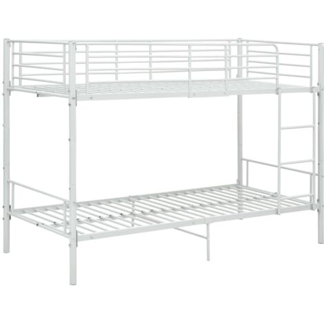 Cama litera de metal blanca 90x200 cm vidaXL