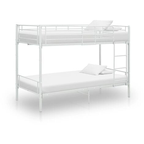 Cama litera de metal blanca 90x200 cm vidaXL