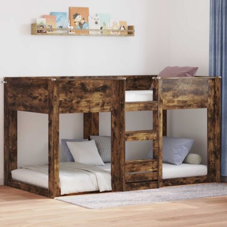Cama Litera para Niños Roble ahumado 75 x 190 cm