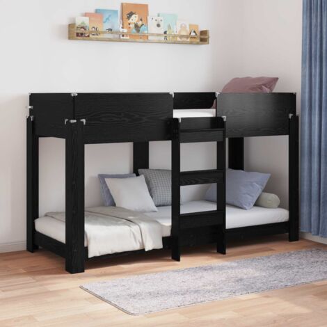Cama Litera para Niños Roble Negro 75 x 190 cm