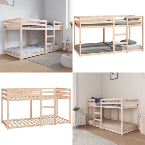 Cama litera sin colchón madera maciza de pino 90x200 cm - Cama de madera - Cama de pino
