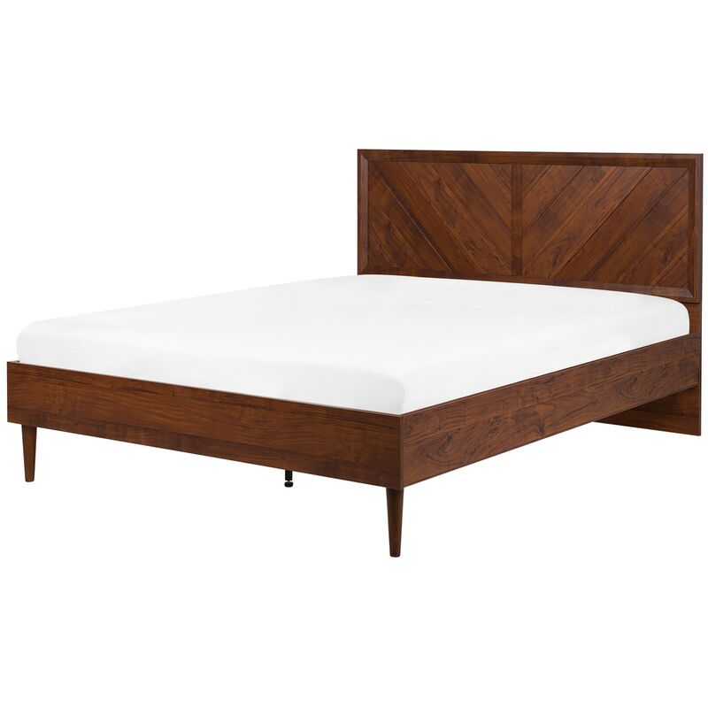 

Beliani - Cama marrón oscuro 140x200 cm MIALET
