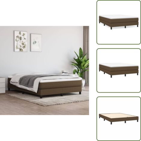 Cama marrón - vidaXL Estructura de cama con somier tela marrón oscuro 140x190 cm - Cama con patas