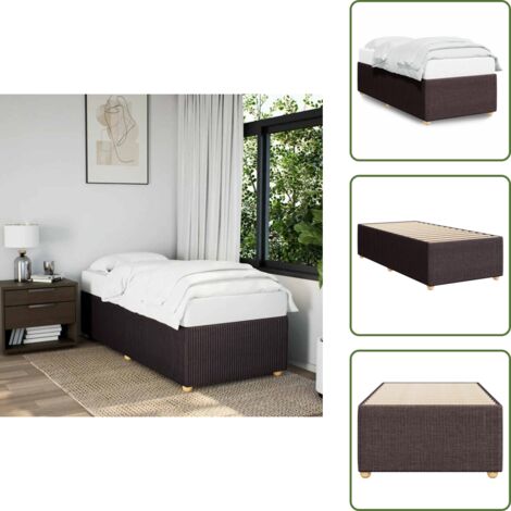 Cama marrón - vidaXL Estructura de cama sin colchón tela marrón oscuro 90x200 cm - Cama con listones