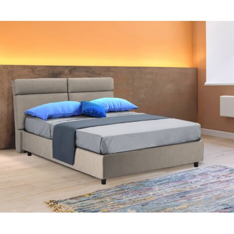 Cama Matrimonial Ator, Desenfundable, Made in Italy, Gris Tortora