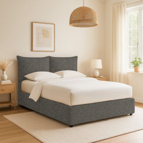 Cama Matrimonial Wetherby, Desfundable, Hecho en Italia, Gris Tortora