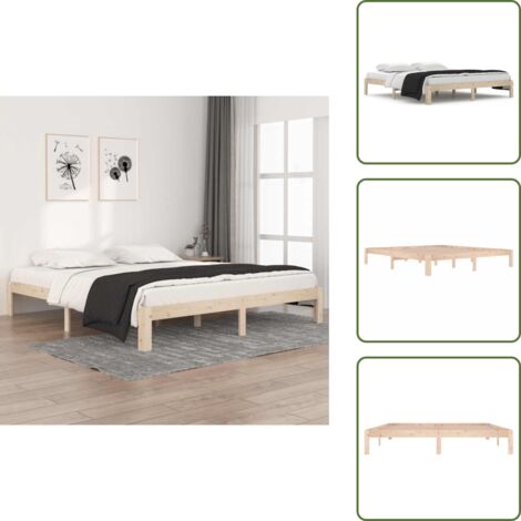 Cama matrimonio - vidaXL Estructura de cama doble sin colchón 180x200 cm - Cama sin colchón