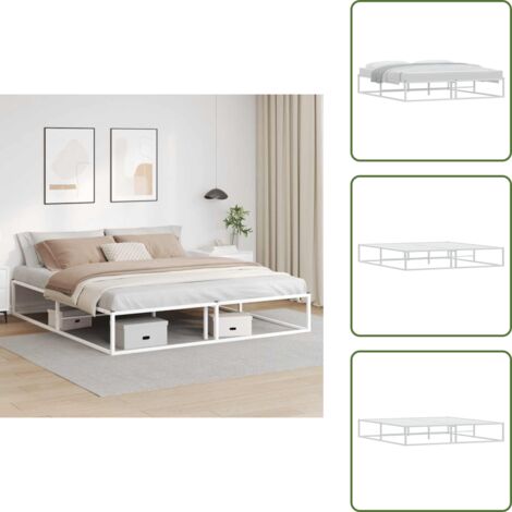 Cama metálica - vidaXL Estructura de cama sin colchón metal blanco 180x200 cm - Cama con somier