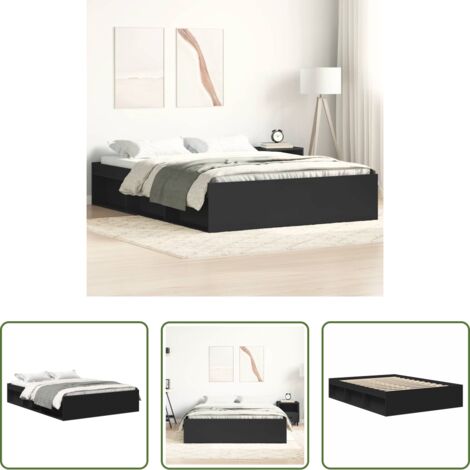 Cama moderna -  Estructura de cama negra 140x200 cm