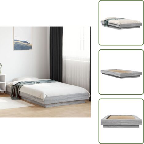 Cama moderna - vidaXL Estructura de cama madera de ingeniería gris Sonoma 90x200 cm - Cama de ingeniería