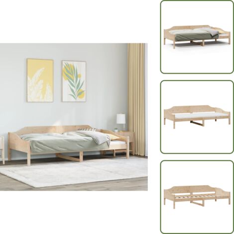 Cama moderna - vidaXL Estructura de cama sin colchón madera maciza de pino 90x200 cm - Cama de pino