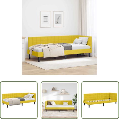 Cama multifuncional -  Estructura de cama en esquina Amarillo 80 cm x 200 cm