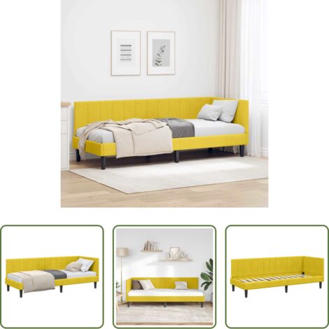 Cama multifuncional -  Estructura de cama en esquina Amarillo 80 cm x 200 cm