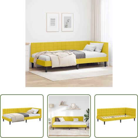 Cama multifuncional -  Estructura de cama en esquina Amarillo 90 cm x 200 cm