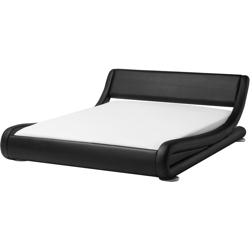 

Cama negra en piel sintética 160x200 cm AVIGNON