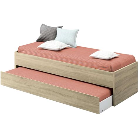 Cama Nido 90x190 cm Tibet Juvenil Melamina Estilo Natural Color Roble Cambrian