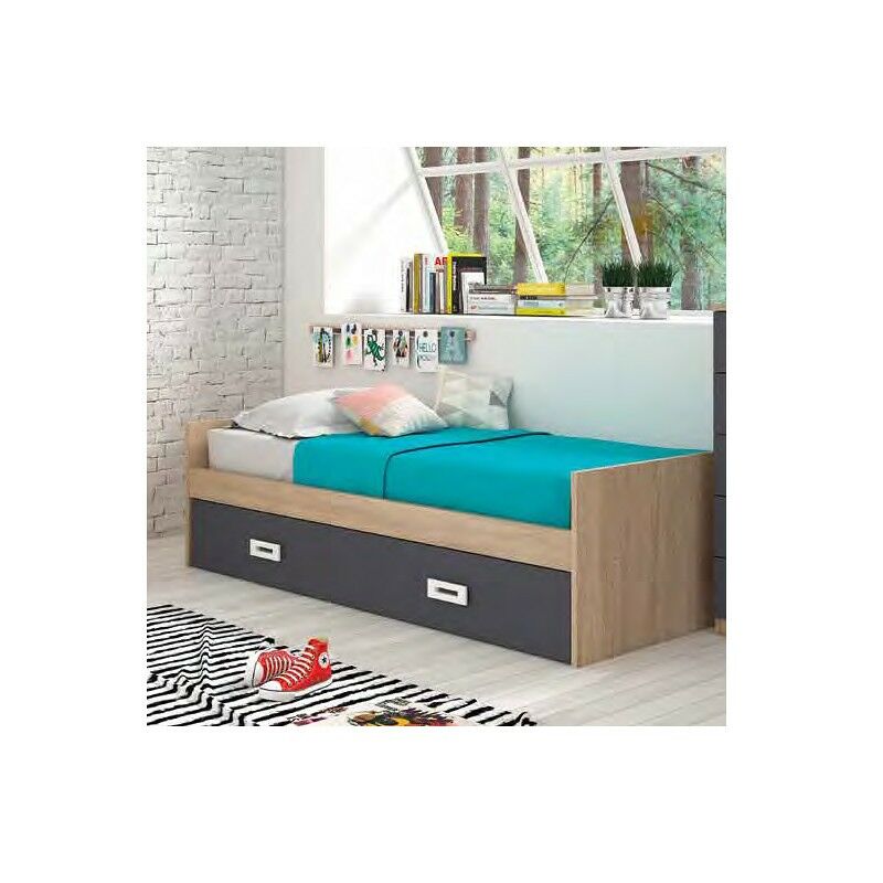 

Cama nido 90x190 cms, color Cambrian y Grafito, ref-02