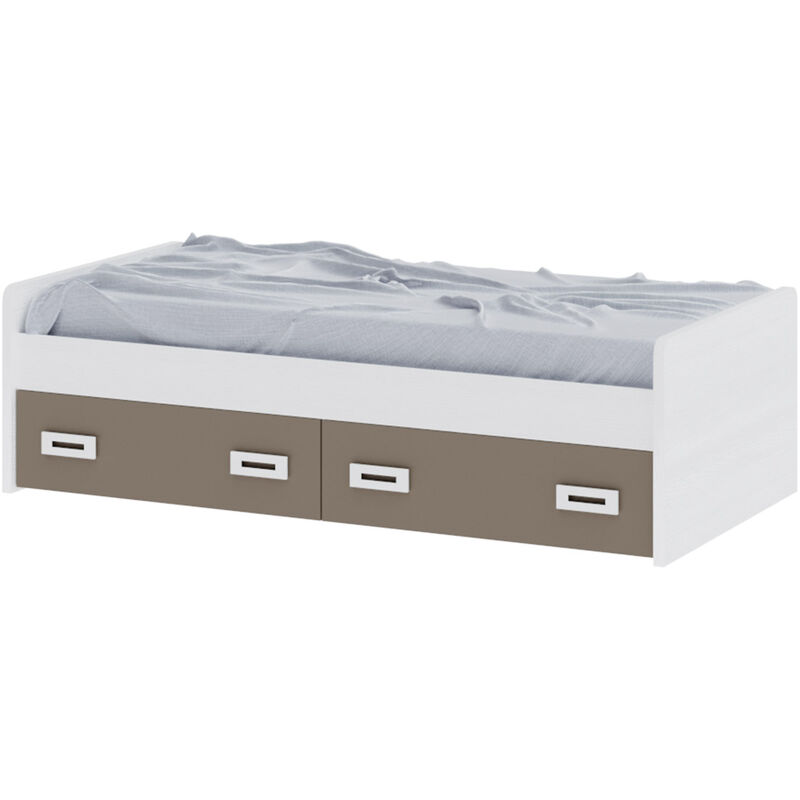 

Cama nido juvenil 2 cajones Start, 199x60x98 cm | Nieve | Grey