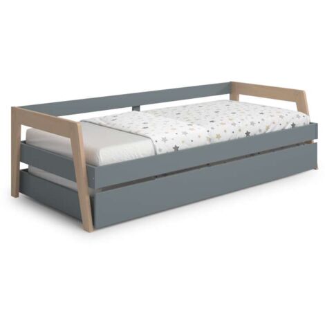 MKRIC Cama nido juvenil ADAMO acabado verde kaki/cera blanca, 59.5cm(alto) 210cm(ancho) 96cm(fondo)