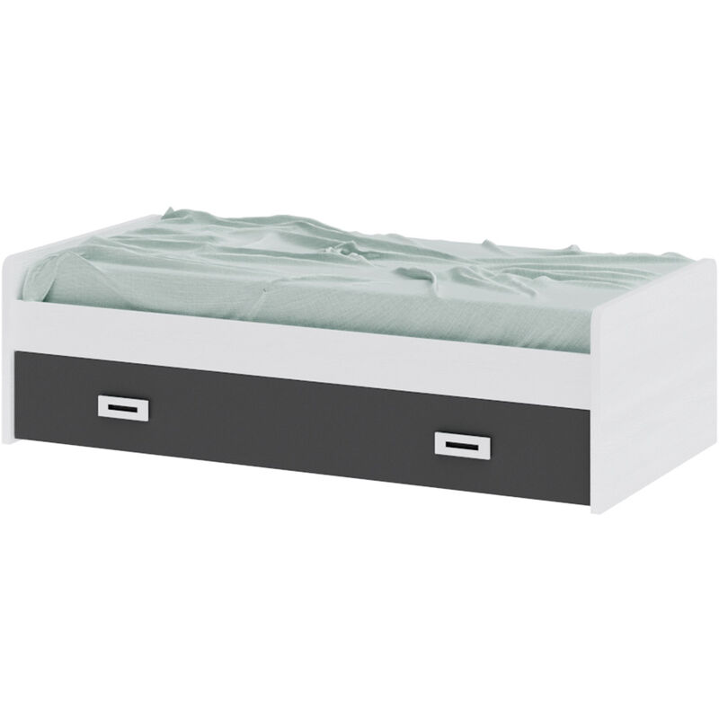 

Cama nido juvenil con frontal Start, 199x60x98 cm | Nieve | Grafito