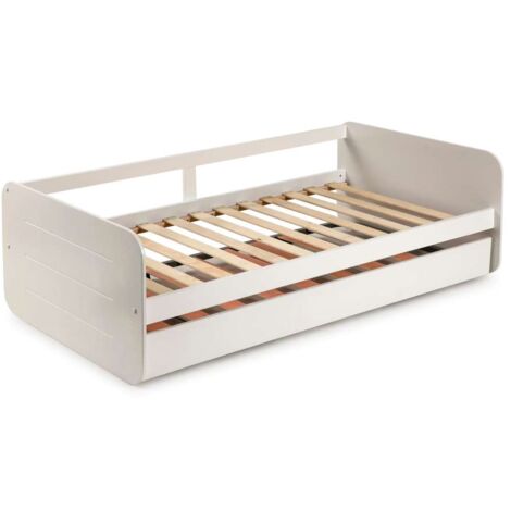 Cama nido para colchones de 90 Romina acabado blanco Largo: 105 cm Ancho: 195.2 cm Alto: 60 cm