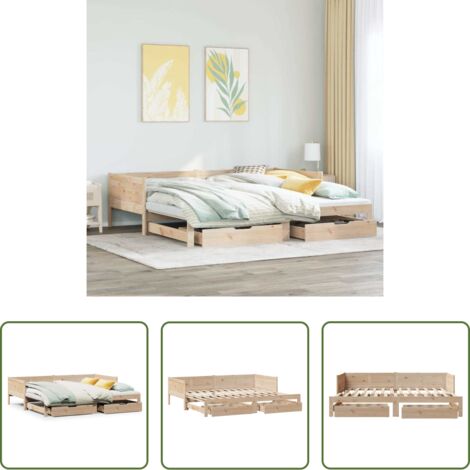 Cama nido -  Sofá cama nido con cajones sin colchón 80x200 cm