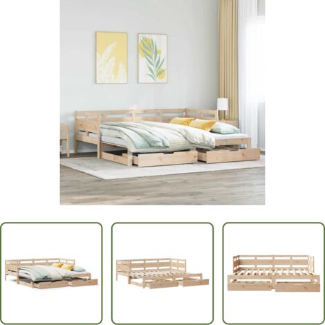 Cama nido -  Sofá cama nido con cajones sin colchón 90x190 cm