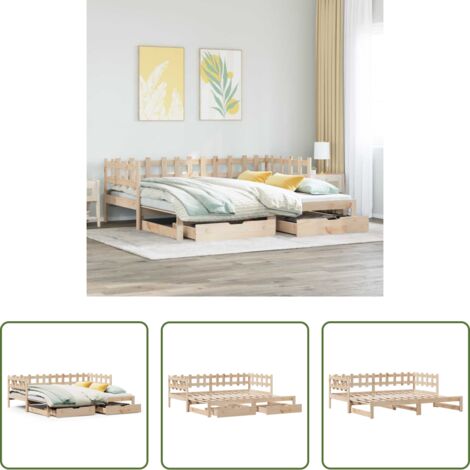 Cama nido -  Sofá cama nido con cajones sin colchón 90x200 cm
