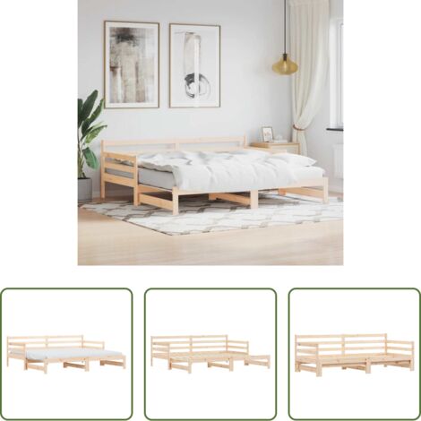 Cama nido -  Sofá cama nido madera maciza de pino 90x200 cm