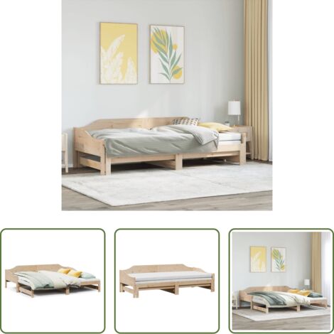 Cama nido -  Sofá cama nido sin colchón madera maciza 90x190 cm
