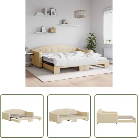 Cama nido -  Sofá cama nido tela crema 100x200 cm
