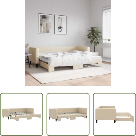 Cama nido -  Sofá cama nido tela crema 80x200 cm