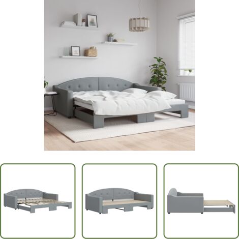 Cama nido -  Sofá cama nido tela gris claro 100x200 cm