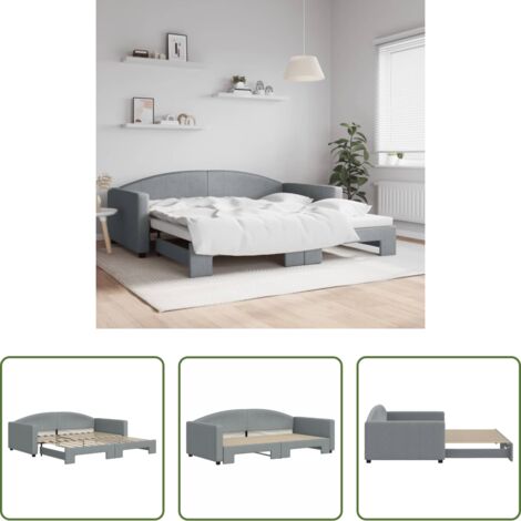 Cama nido -  Sofá cama nido tela gris claro 100x200 cm