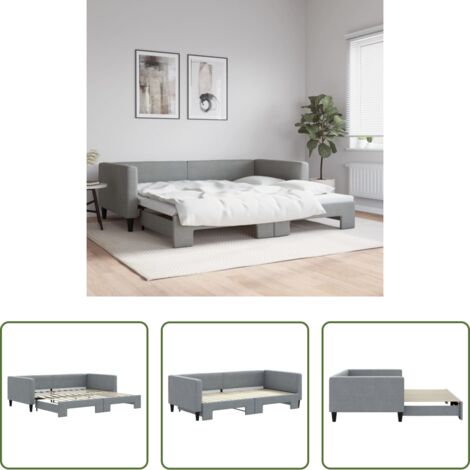 Cama nido -  Sofá cama nido tela gris claro 100x200 cm