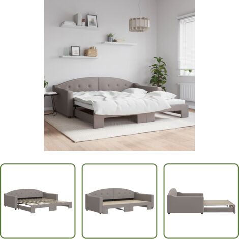 Cama nido -  Sofá cama nido tela gris taupe 100x200 cm