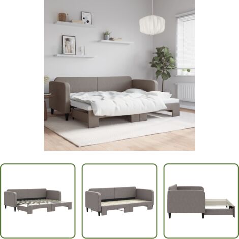Cama nido -  Sofá cama nido tela gris taupe 80x200 cm
